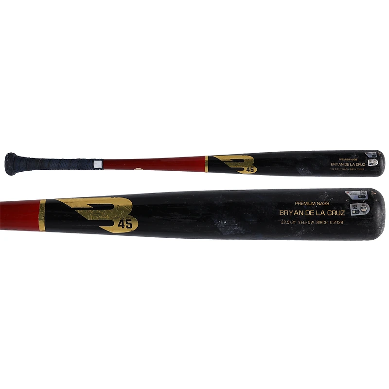 Bryan De La Cruz Pittsburgh Pirates Game-Used Black B45 Broken Bat vs. San Diego Padres on August 12, 2024