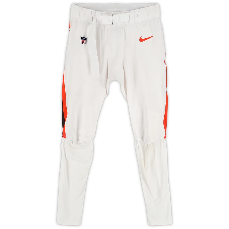Quinton Jefferson Cleveland Browns Game-Used White Nike Pants vs. Washington Commanders on October 6, 2024