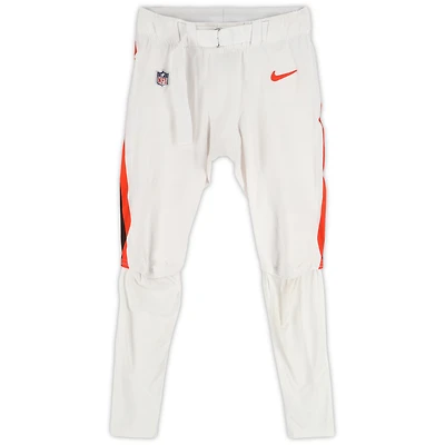 Quinton Jefferson Cleveland Browns Game-Used White Nike Pants vs. Washington Commanders on October 6, 2024