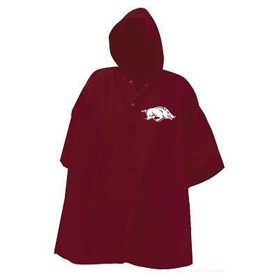 Cardinal Arkansas Razorbacks Deluxe Adult Stadium Quarter-Snap Rain Poncho