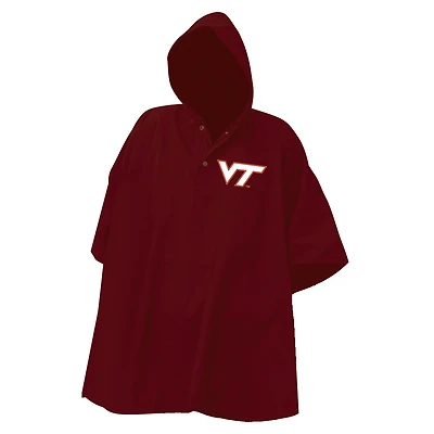 Maroon Virginia Tech Hokies Deluxe Adult Stadium Quarter-Snap Rain Poncho