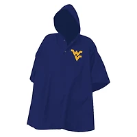 Navy West Virginia Mountaineers Deluxe Adult Stadium Quarter-Snap Rain Poncho