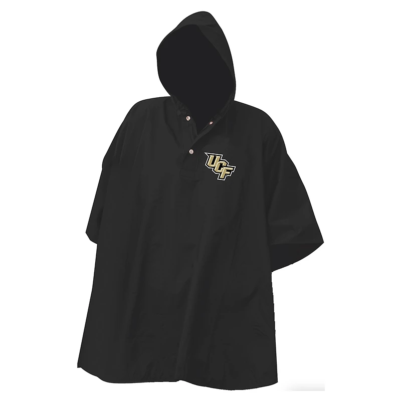 Black UCF Knights Deluxe Adult Stadium Quarter-Snap Rain Poncho