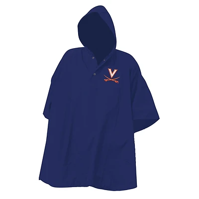 Navy Virginia Cavaliers Deluxe Adult Stadium Quarter-Snap Rain Poncho