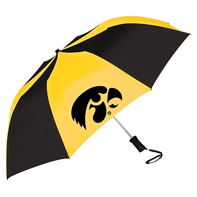 Black/Gold Iowa Hawkeyes Two-Tone Auto Open Folding Umbrella