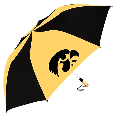 Black/Gold Iowa Hawkeyes The Big Storm 58" Oversized Auto Open Folding Umbrella