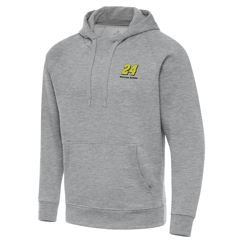Men's Antigua Heather Gray William Byron Victory Pullover Hoodie