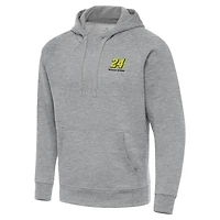 Men's Antigua Heather Gray William Byron Victory Pullover Hoodie