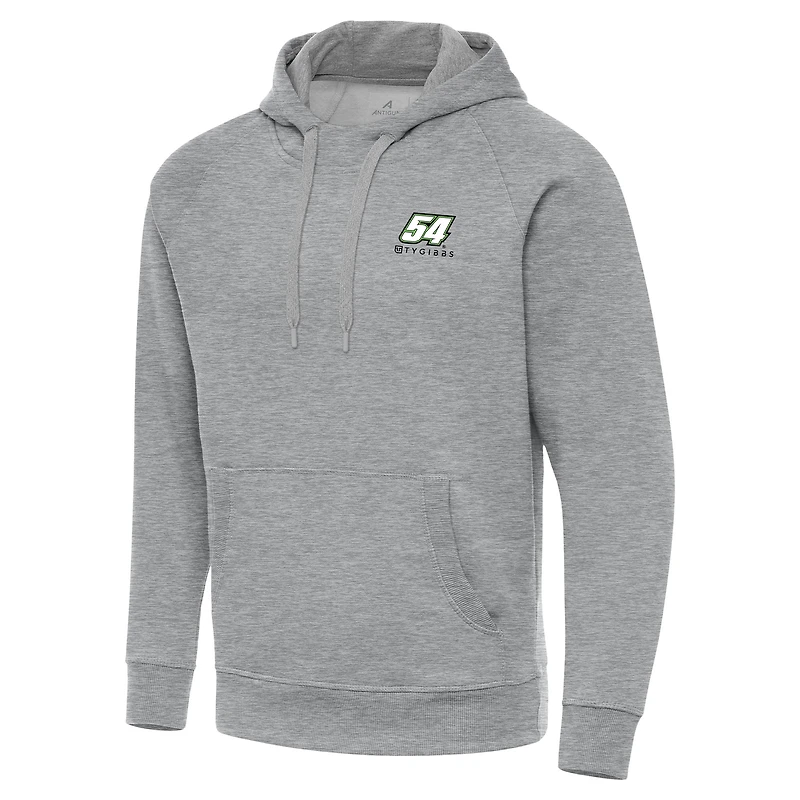 Men's Antigua Heather Gray Ty Gibbs Victory Pullover Hoodie