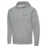 Men's Antigua  Heather Gray Ty Gibbs Victory Full-Zip Hoodie