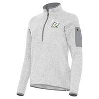 Women's Antigua Heather Gray Ty Gibbs Fortune Half-Zip Pullover Jacket