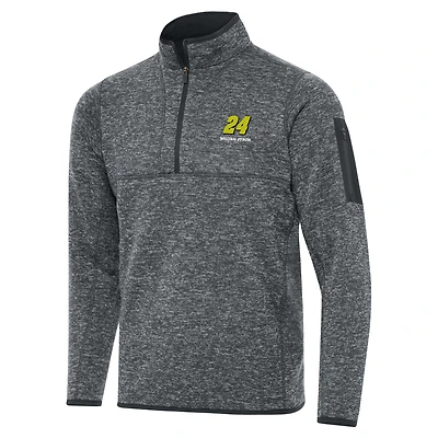 Men's Antigua Heather Gray William Byron Big & Tall Fortune Quarter-Zip Pullover Jacket