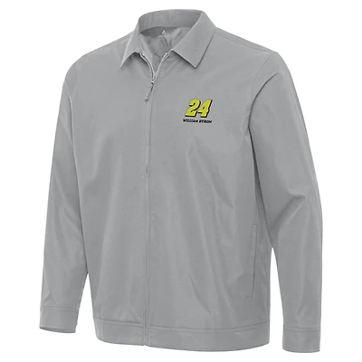 Men's Antigua Gray William Byron Pivot Full-Zip Jacket