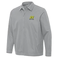 Men's Antigua  Gray William Byron Pivot Full-Zip Jacket
