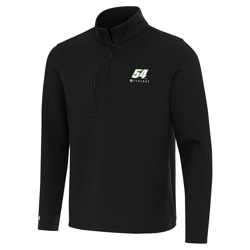 Men's Antigua Black Ty Gibbs Insider Quarter-Zip Top