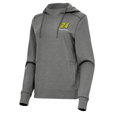 Women's Antigua  Heather Black William Byron Justice Pullover Hoodie