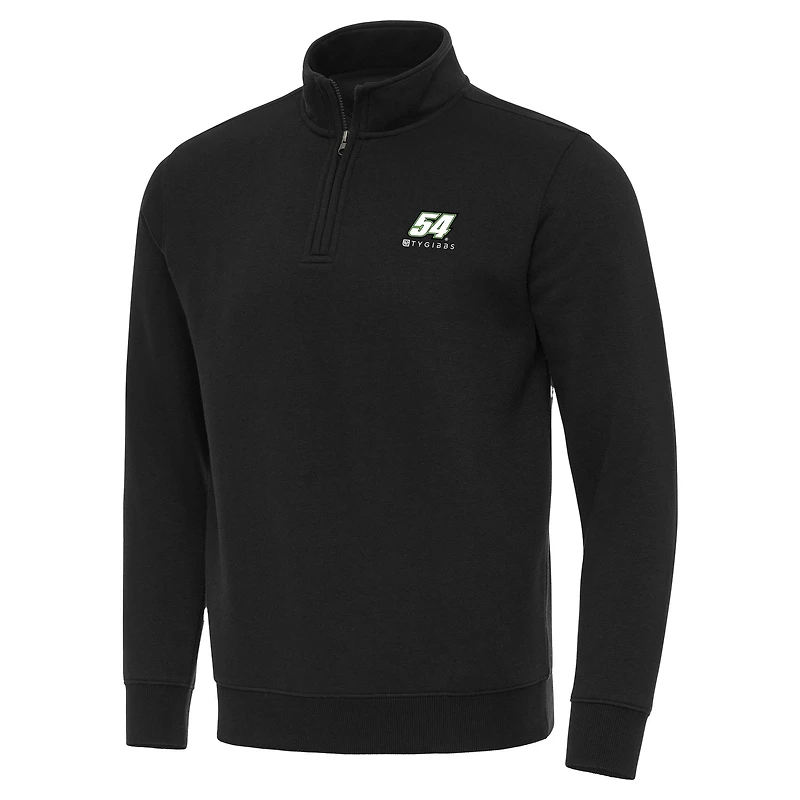 Men's Antigua Black Ty Gibbs Victory Quarter-Zip Sweatshirt