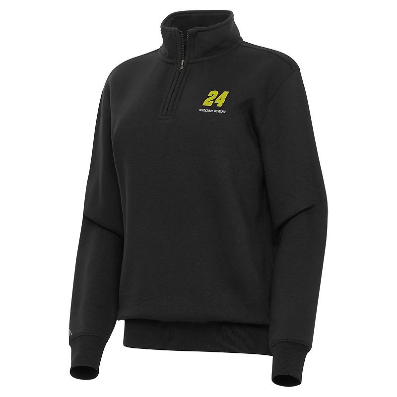 Women's Antigua  Black William Byron Victory Quarter-Zip Sweatshirt