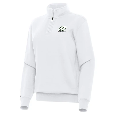 Women's Antigua White Ty Gibbs Victory Quarter-Zip Sweatshirt