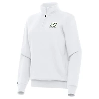Women's Antigua  White Ty Gibbs Victory Quarter-Zip Sweatshirt