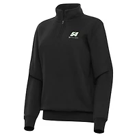Women's Antigua  Black Ty Gibbs Victory Quarter-Zip Sweatshirt