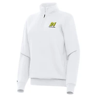 Women's Antigua  White William Byron Victory Quarter-Zip Sweatshirt