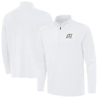Men's Antigua  White Ty Gibbs Reprocess Quarter-Zip Top