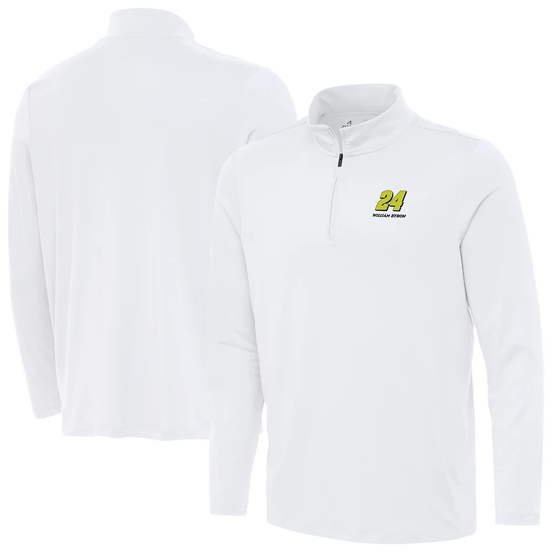 Men's Antigua  White William Byron Reprocess Quarter-Zip Top