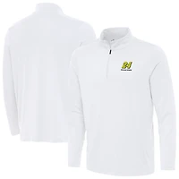 Men's Antigua  White William Byron Reprocess Quarter-Zip Top