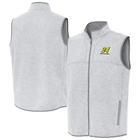 Men's Antigua  Heather Gray William Byron Fortune Full-Zip Vest