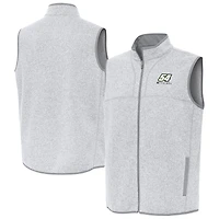 Men's Antigua  Heather Gray Ty Gibbs Fortune Full-Zip Vest