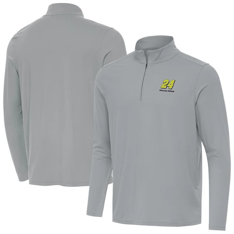 Men's Antigua Gray William Byron Intent Quarter-Zip Top