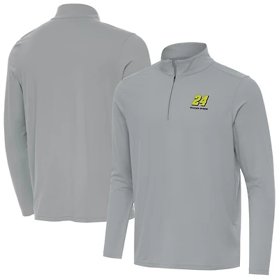 Men's Antigua Gray William Byron Intent Quarter-Zip Top