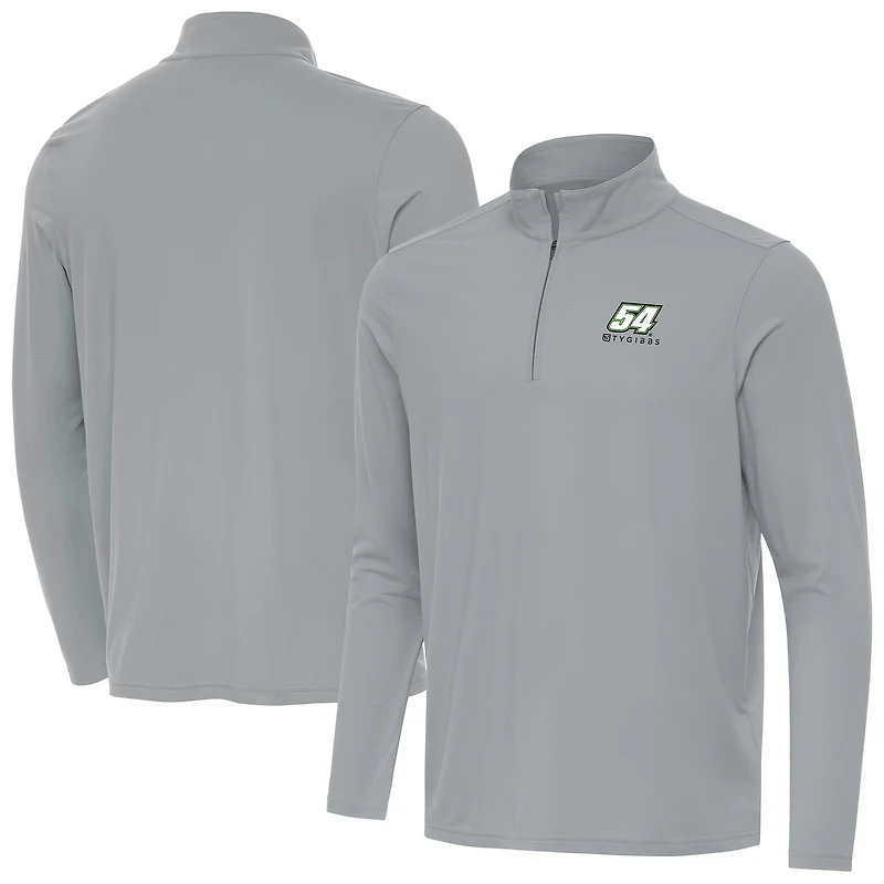 Men's Antigua  Gray Ty Gibbs Intent Quarter-Zip Top