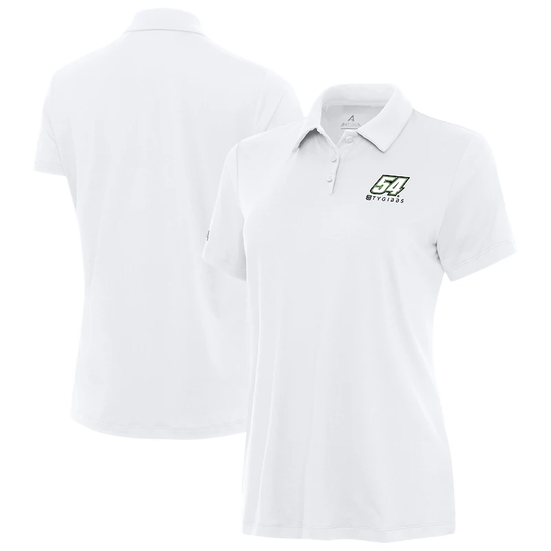 Women's Antigua  White Ty Gibbs Reprocess Polo