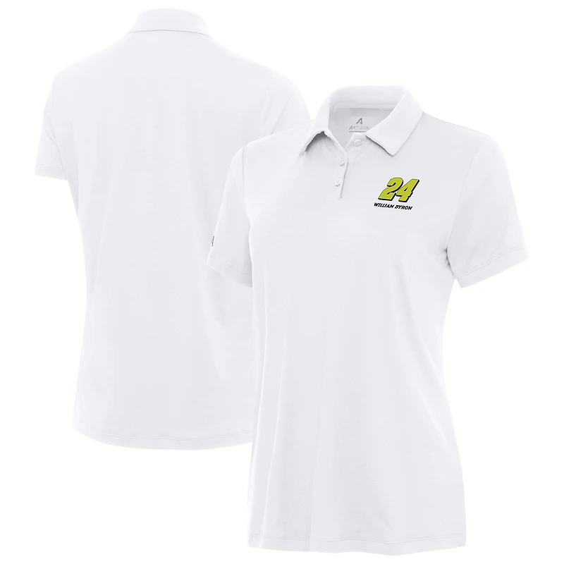 Women's Antigua  White William Byron Reprocess Polo