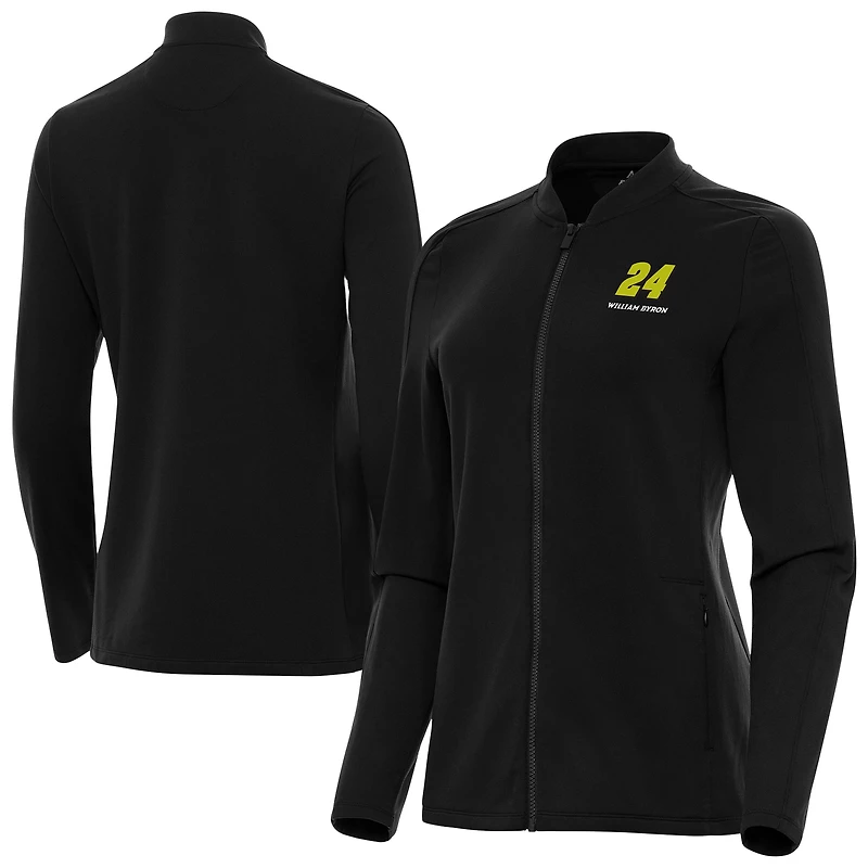 Women's Antigua Black William Byron Continual Full-Zip Jacket
