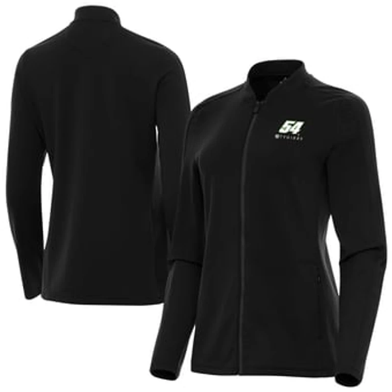 Women's Antigua Black Ty Gibbs Continual Full-Zip Jacket