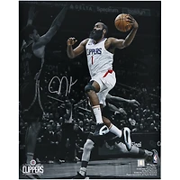 James Harden LA Clippers Autographed 16" x 20" Layup vs. Golden State Warriors Photograph