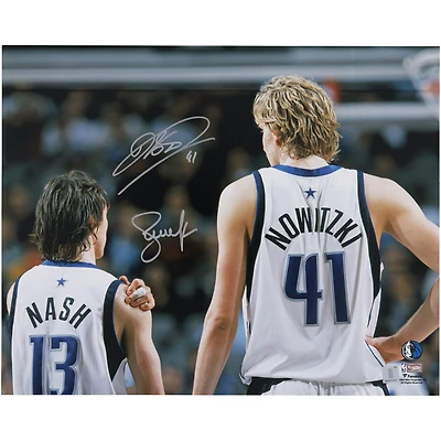 Dirk Nowitzki & Steve Nash Dallas Mavericks Autographed 16" x 20" Standing Together Photograph