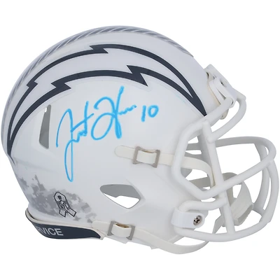Justin Herbert Los Angeles Chargers Autographed 2024 Salute to Service Riddell Speed Mini Helmet