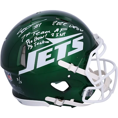 Ahmad Sauce Gardner New York Jets Autographed 2024 Speed Authentic Helmet with Multiple Inscriptions - Limited Edition #5/5
