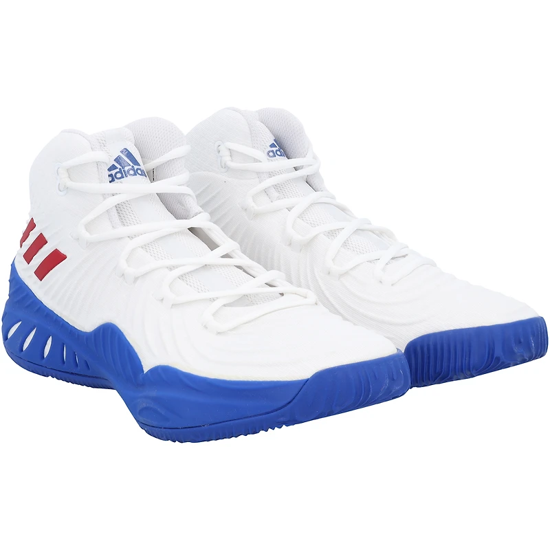 Kansas Jayhawks Team-Issued White/ Crazy Explosive adidas Shoes from the Basketball Program