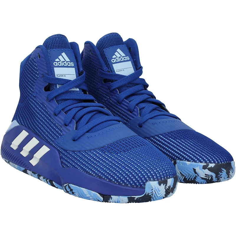 Kansas Jayhawks Team-Issued Royal/White Pro Bounce adidas Shoes from the Basketball Program - Size 9