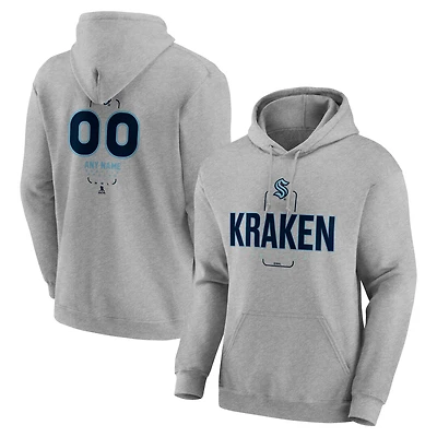 Men's Gray Seattle Kraken Personalized Name & Number Midfielder Pullover Hoodie