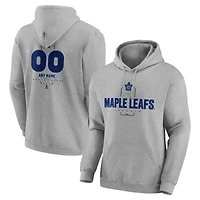 Men's Gray Toronto Maple Leafs Personalized Name & Number Midfielder Pullover Hoodie