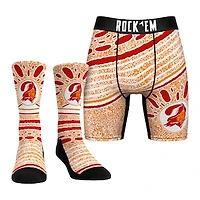 Unisex Rock Em Socks Tampa Bay Buccaneers Throwback Splash Underwear and Crew Socks Combo Pack