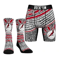Unisex Rock Em Socks Arizona Cardinals Throwback Splash Underwear and Crew Socks Combo Pack