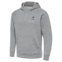 Men's Antigua Heather Gray Kyle Larson Fleece Victory Pullover Hoodie