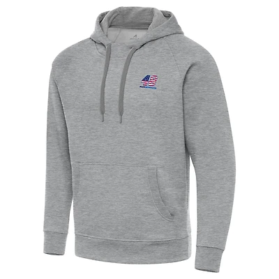 Men's Antigua Heather Gray Alex Bowman Fleece Victory Pullover Hoodie